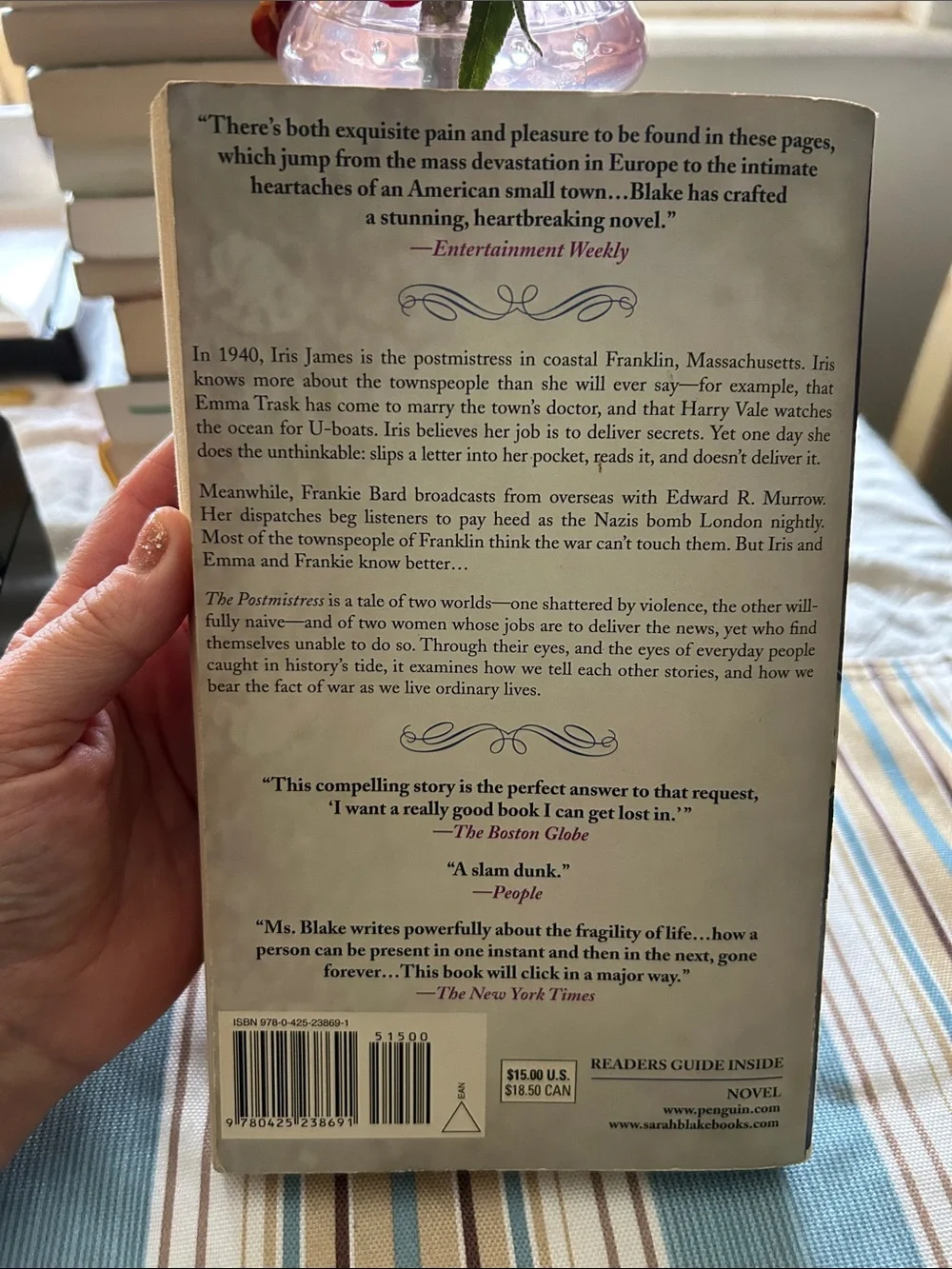 The Postmistress by Sarah Blake - Purple & Cream Cover